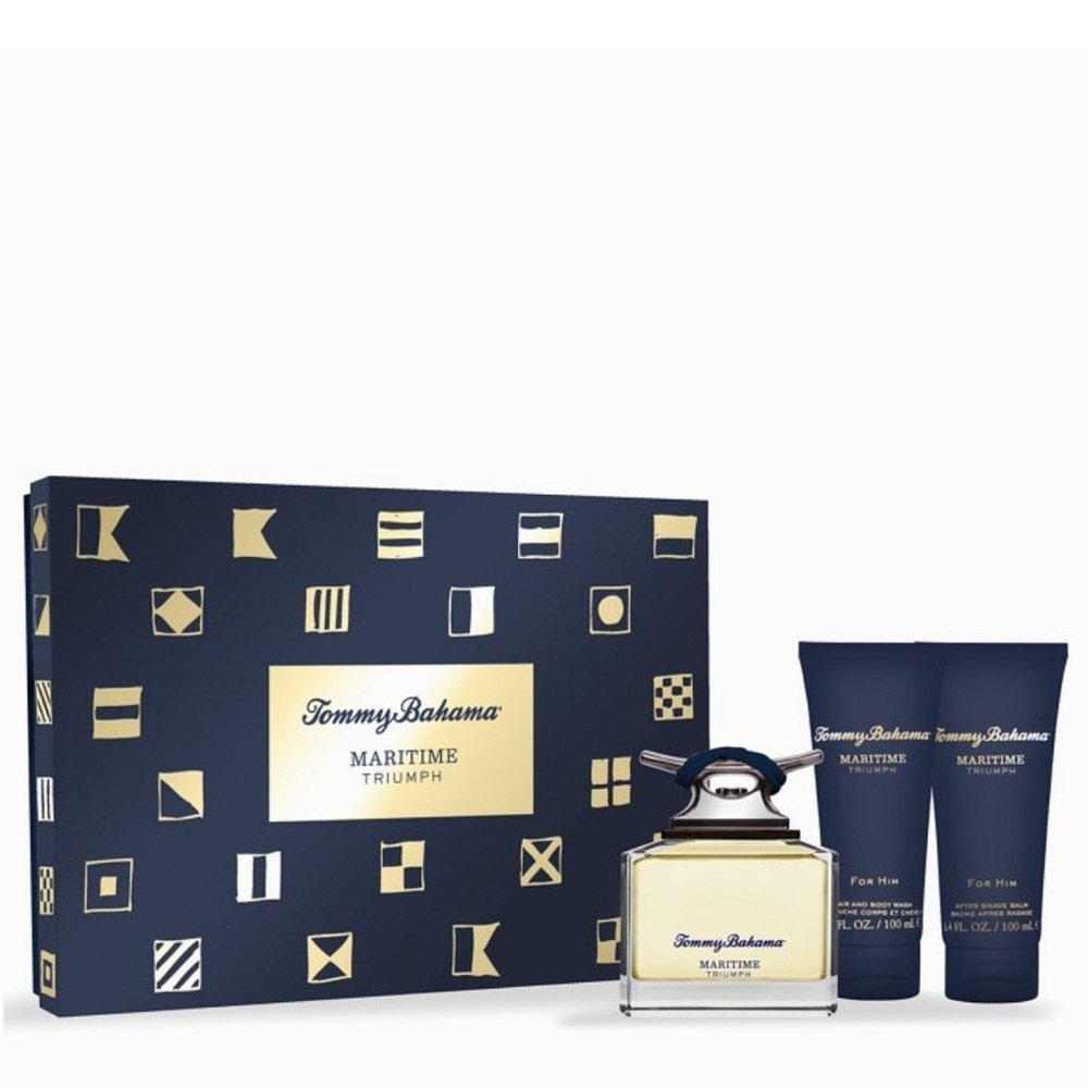 Tommy Bahama Maritime Triumph Cologne, After Shave,Body Wash Box Set NIB